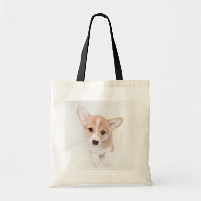 Bolsa Tote Bebês Mais Pobres | Young Corgi Puppy (Frente)
