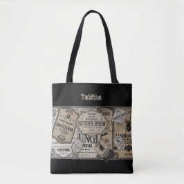Bolsa Tote Bebidas Loucas Etiquetas Halloween, Assistente de 