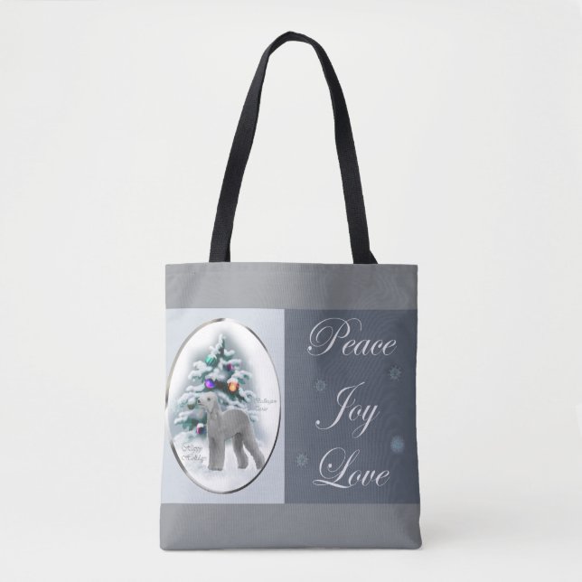 Bolsa Tote Bedlington Terrier Christmas (Frente)