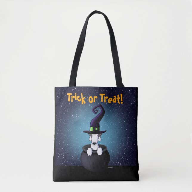 Bolsa Tote Bedlington Terrier KiniArt Halloween (Frente)