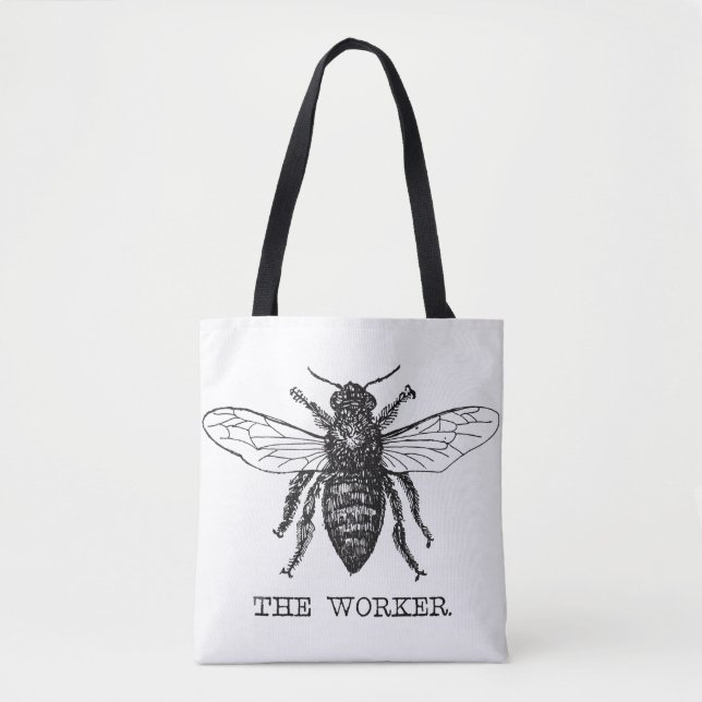 Bolsa Tote Bee Worker Honey Black Bumblebee (Frente)