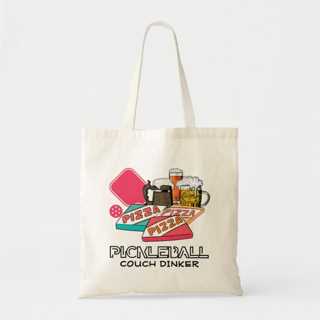 Bolsa Tote Beer Pizza Couch Dinker PICKLEBALL (Frente)
