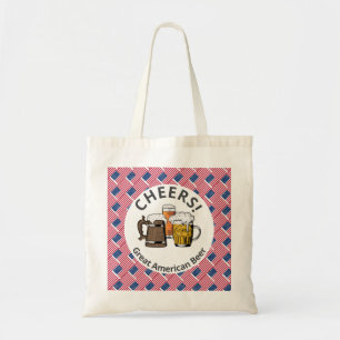 Bolsa Tote Beers Cheers USA FLAG American Personized Cartoon