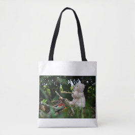 Bolsa Tote Beertje dat bij kampvuur zit.