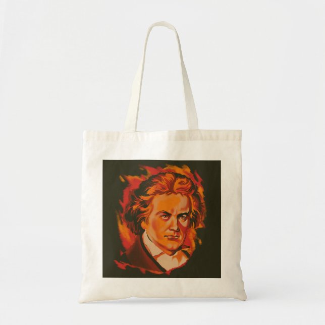Bolsa Tote Beethoven Fire Palette Portrait Quote Tote Bag (Frente)