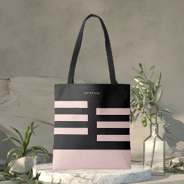 Bolsa Tote Bege Preto Moderno Tendência Fashion