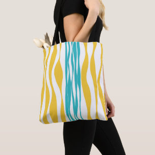 Bolsa Tote Bei e Fluxo - Turquesa e Amarelo
