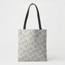 Beige and Sage Green Elegant Floral Vines Patten