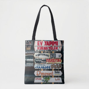 BOLSA TOTE BEIGE RED E BROWN SIGNAGNAGES EM BEIGE ESTÃO NO D