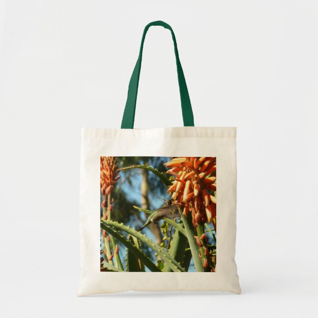 Bolsa Tote Beija-flor-de-garganta-preta em Voo (Frente)