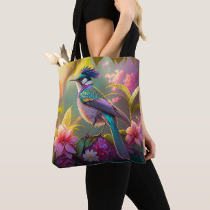 Bolsa Tote Beija-flor Fantasia com Asas de Arco-íris e Crista