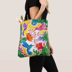 Bolsa Tote Beija-flores e Cactos Floridos