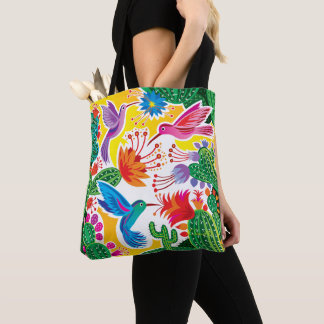 Bolsa Tote Beija-flores e Cactos Floridos