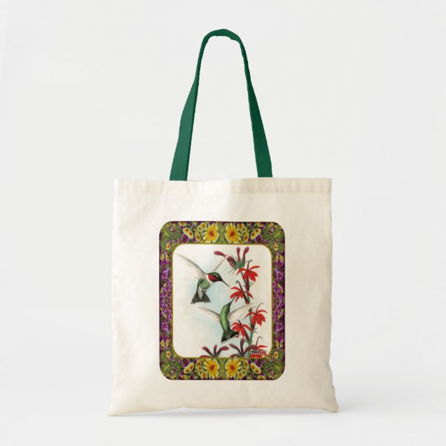 Bolsa Tote Beija-flores e Flores #5 (Frente)