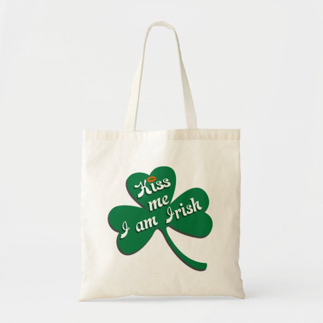 Bolsa Tote Beija-me Eu sou Irlandês (Frente)