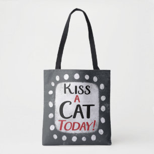 Bolsa Tote Beija Um Gato Hoje Saco De Toque