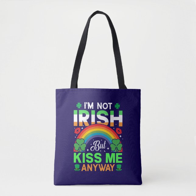 Bolsa Tote beije-me mesmo assim humor irlandês design-63942 (Frente)