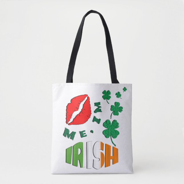 Bolsa Tote Beije-me, sou Dia de São Patrício irlandês (Frente)