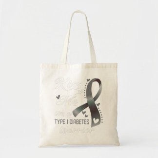 Bolsa Tote Beije-me Sou um Tipo de Suporte do Guerreiro Diabe