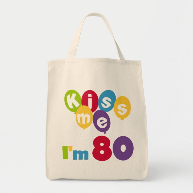Bolsa Tote Beije-me, tenho 80 t-shirts e presentes (Frente)