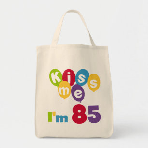 Bolsa Tote Beije-me, tenho 85 t-shirts e presentes de anivers