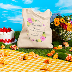 Bolsa Tote Beijos de Borboleta Para o Chá de Noiva da Futura 