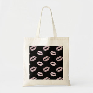Bolsa Tote Beijos Rosa Prateado