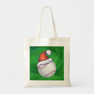Bolsa Tote Beisebol em Santa Hat em verde