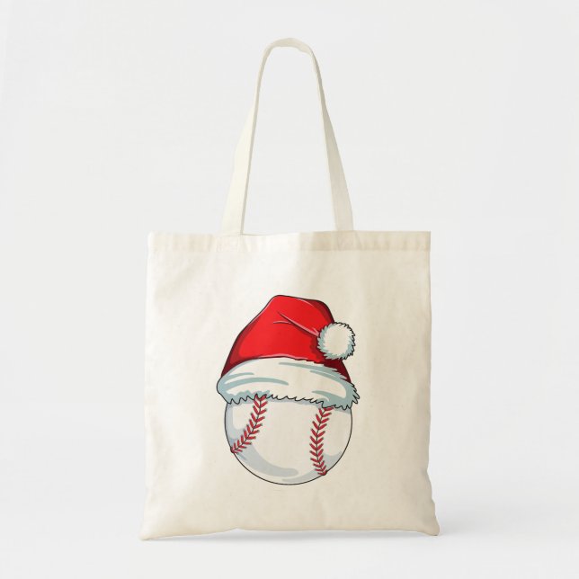 Bolsa Tote Beisebol Natal Para Crianças Papais noeis De Bola  (Frente)
