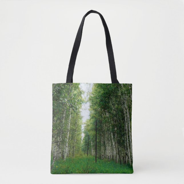 Bolsa Tote Bela Arte da Floresta de Pássaros (Frente)