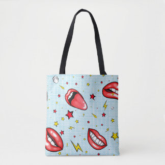 Bolsa Tote Bela bolha de super fala de quadrinhos de padrão s