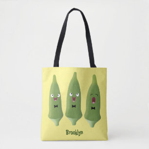 Bolsa Tote Bela caricatura de okra