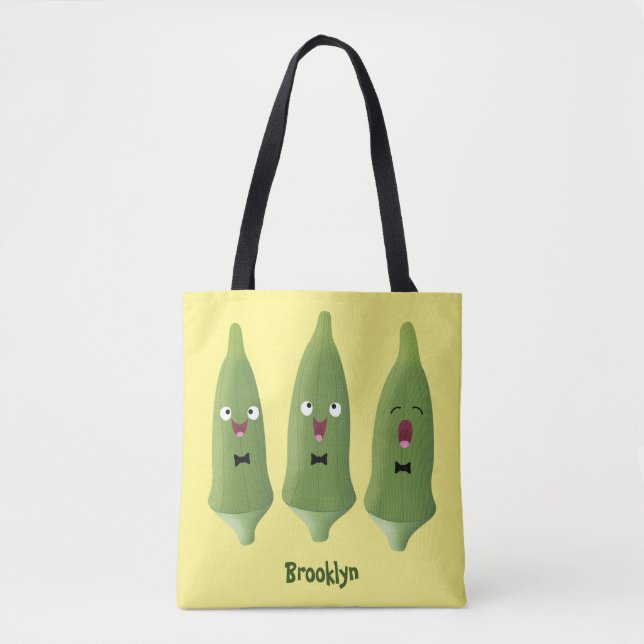 Bolsa Tote Bela caricatura de okra (Frente)