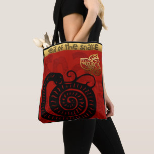 Bolsa Tote Bela Cobra chinesa de ano novo Zodiday TB