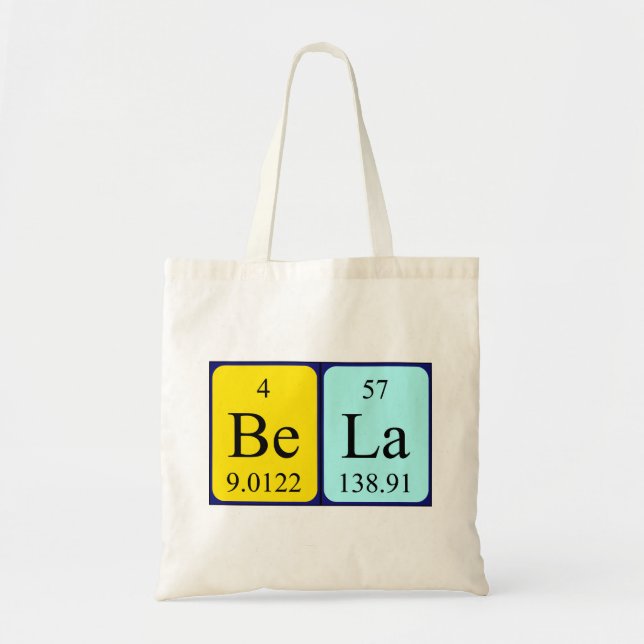 Bolsa Tote Bela com nome de mesa periódica tote saco (Frente)