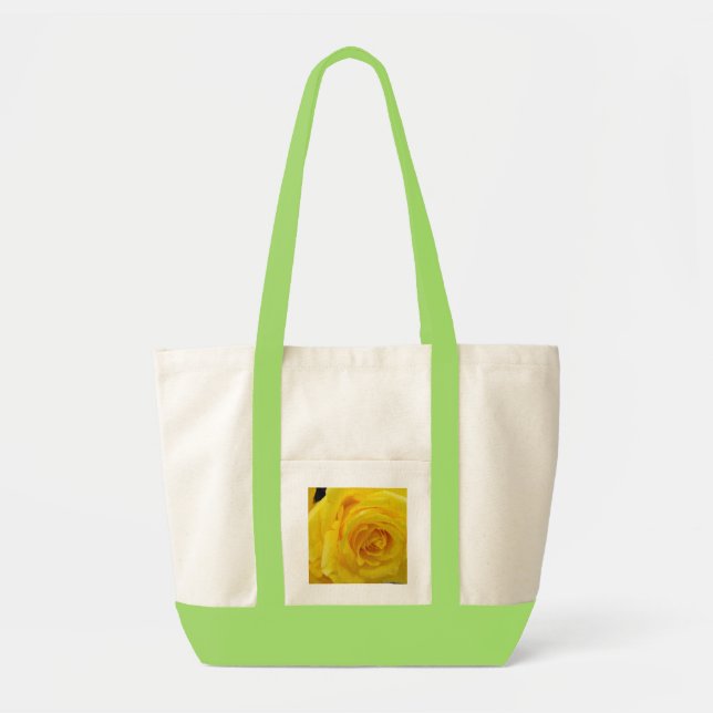 Bolsa Tote bela fotografia de rosa amarela (Frente)