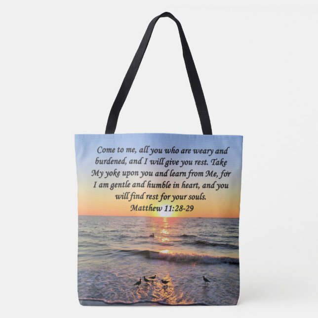 BOLSA TOTE BELA MATTHEW 11:28 FOTO DO SOL DESIGN (Frente)