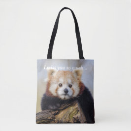 Bolsa Tote Bela Panda Vermelha Sente Tanta Falta De Você