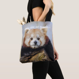 Bolsa Tote Bela Panda Vermelha Sente Tanta Falta De Você