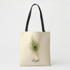 Bolsa Tote Bela pena de pavão & caligrafia