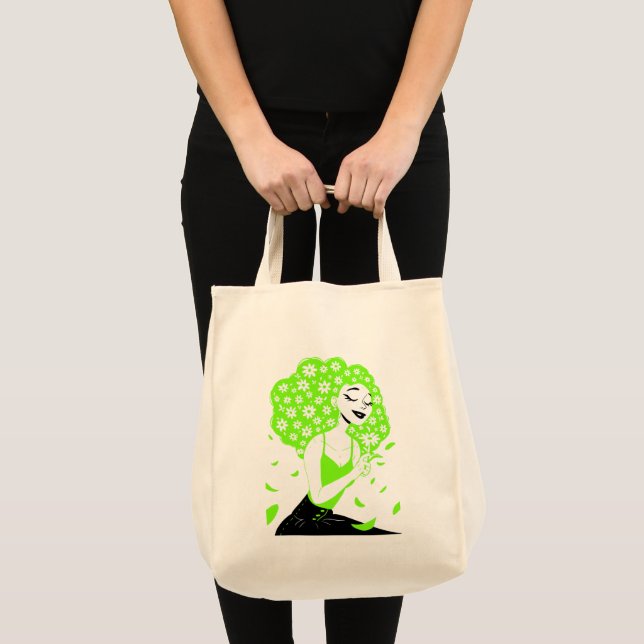 Bolsa Tote Bela senhora com rosas (Frente (produto))