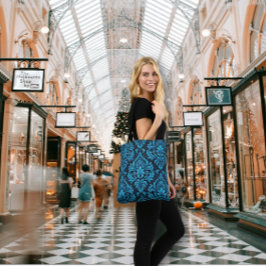 Bolsa Tote Bela Turquesa Floral Brocade