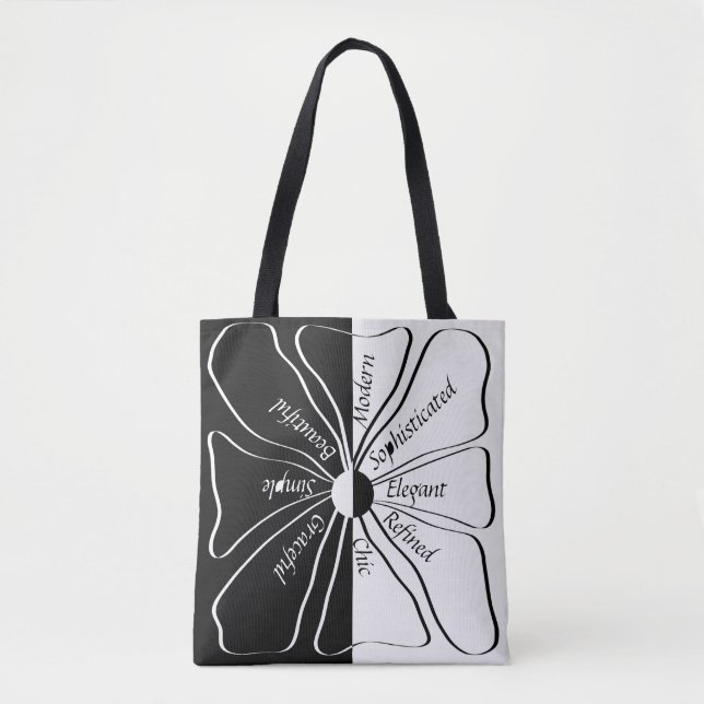 Bolsa Tote Belas Artes Motivacionais Personalizadas, Elegante (Frente)