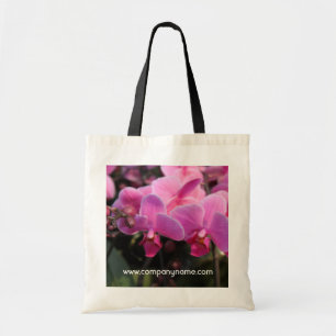 Bolsa Tote belas flores de orquídea rosa. anúncio de bolsa.