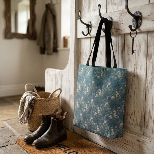 Bolsa Tote Belas Flores Silvestres Rústicas Elegantes Sobre M (Criador carregado)