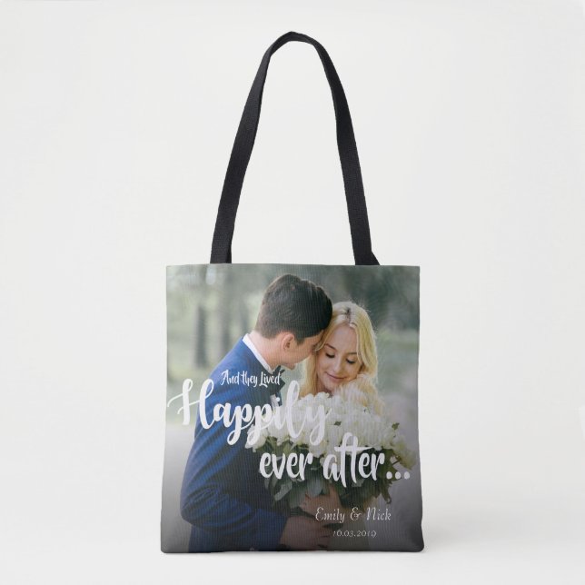 Bolsa Tote Belas Vidas Felizes Depois Do Casamento Fotográfic (Frente)
