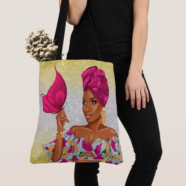 Bolsa Tote Beleza Afro-Americana Espiritual - Veja Atrás... (Close Up)
