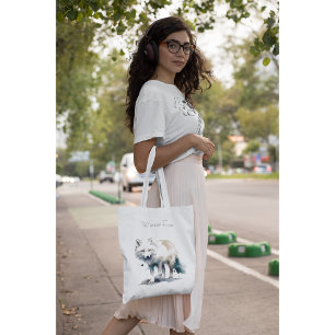 Bolsa Tote Beleza Árctica: Costume da Fox de inverno