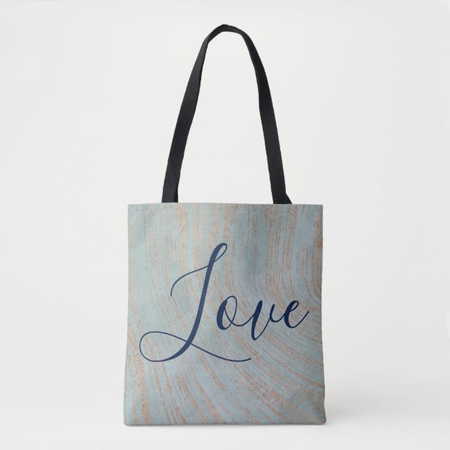 Bolsa Tote Beleza Azul e Cobre (Frente)