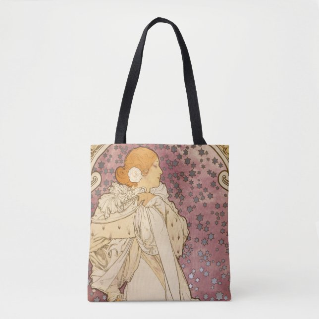 Bolsa Tote Beleza da Mulher Mucha Art Nouveau (Frente)